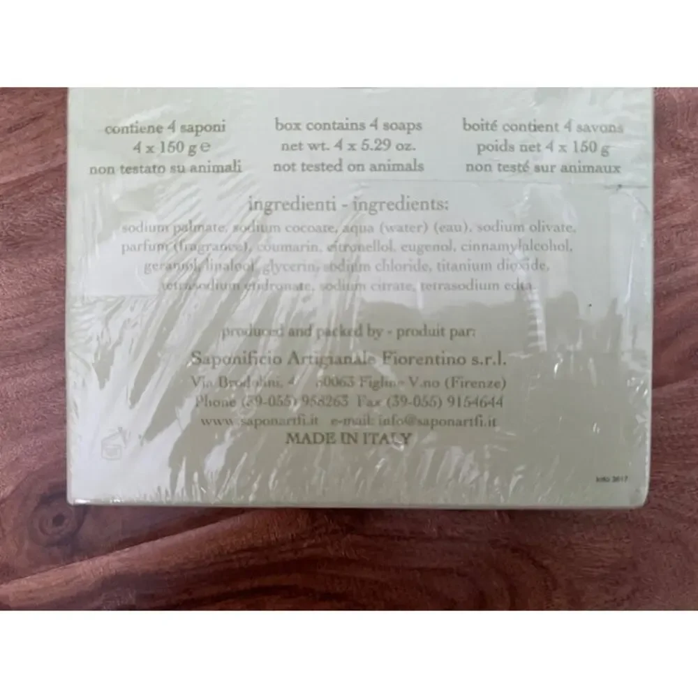 Saponificio Artigianale Fiorentino 4x 5.29oz Scented Soaps Made in Italy- New